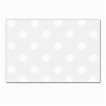 Polka Dots - White on White Smoke Postcards 5  x 7  (Pkg of 10)