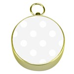 Polka Dots - White on White Smoke Gold Compass