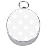 Polka Dots - White on White Smoke Silver Compass