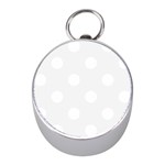 Polka Dots - White on White Smoke Silver Compass (Mini)
