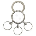 Polka Dots - White Smoke on White 3-Ring Key Chain