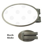 Polka Dots - White Smoke on White Money Clip (Oval)