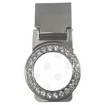 Polka Dots - White Smoke on White Money Clip (CZ)