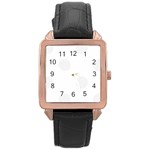 Polka Dots - White Smoke on White Rose Gold Leather Watch