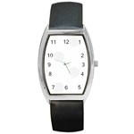 Polka Dots - White Smoke on White Barrel Style Metal Watch
