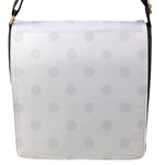 Polka Dots - White Smoke on White Flap Closure Messenger Bag (S)