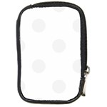 Polka Dots - White Smoke on White Compact Camera Leather Case
