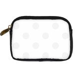 Polka Dots - White Smoke on White Digital Camera Leather Case