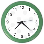 Polka Dots - White Smoke on White Color Wall Clock