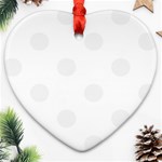 Polka Dots - White Smoke on White Heart Ornament (Two Sides)