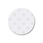 Polka Dots - White Smoke on White Rubber Coaster (Round)