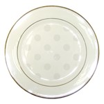 Polka Dots - White Smoke on White Porcelain Plate