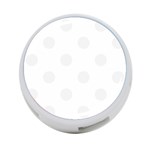 Polka Dots - White Smoke on White 4-Port USB Hub (One Side)