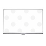 Polka Dots - White Smoke on White Business Card Holder