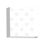 Polka Dots - White Smoke on White 4 x 4  Acrylic Photo Block