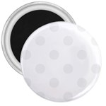 Polka Dots - White Smoke on White 3  Magnet
