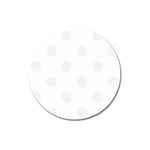 Polka Dots - White Smoke on White Magnet 3  (Round)