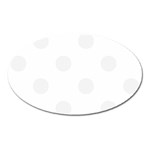 Polka Dots - White Smoke on White Magnet (Oval)