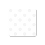Polka Dots - White Smoke on White Magnet (Square)