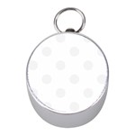 Polka Dots - White Smoke on White Silver Compass (Mini)