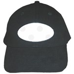 Polka Dots - White Smoke on White Black Cap