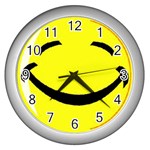 Smiley Wall Clock (Silver)