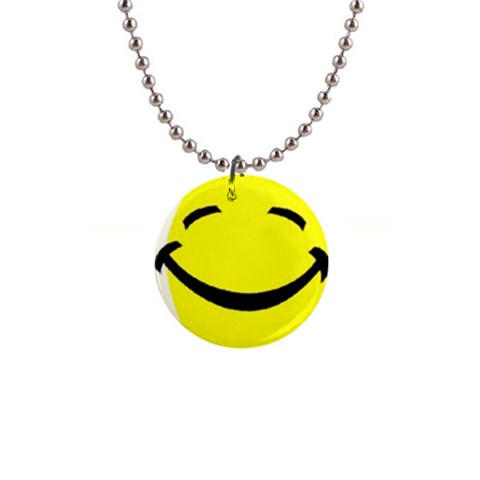 Smiley 1  Button Necklace from ArtsNow.com Front