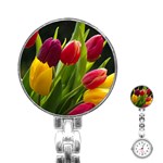 Images Tulip Red Stainless Steel Nurses Watch