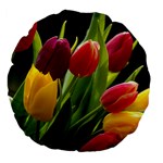 Images Tulip Red Large 18  Premium Flano Round Cushion 