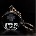 Images Tulip Red Clover 3D Engraving Circle Key Chain