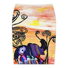 Indian Elephants Midi Wrap Pencil Skirt from ArtsNow.com Back