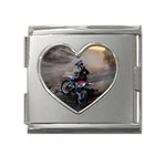 Motorcross Mega Link Heart Italian Charm (18mm)