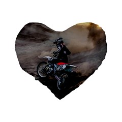 Motorcross Standard 16  Premium Heart Shape Cushion  from ArtsNow.com Back