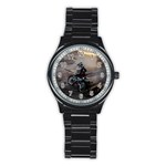 Motorcross Stainless Steel Round Watch
