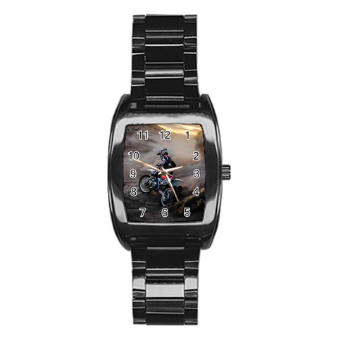 Motorcross Stainless Steel Barrel Watch from ArtsNow.com Front