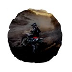 Motorcross Standard 15  Premium Flano Round Cushion 