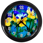 Wallpaper Flower Tulip Wall Clock (Black)