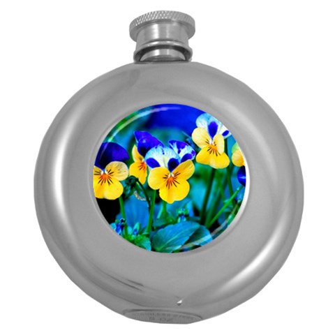Wallpaper Flower Tulip Hip Flask (5 oz) from ArtsNow.com Front