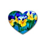 Wallpaper Flower Tulip Rubber Heart Coaster (4 pack)