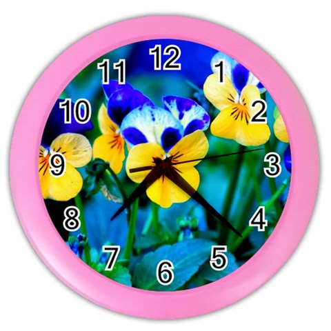 Wallpaper Flower Tulip Color Wall Clock from ArtsNow.com Front