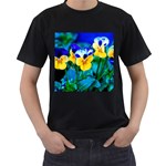 Wallpaper Flower Tulip Men s T-Shirt (Black)
