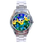 Wallpaper Flower Tulip Stainless Steel Analogue Watch