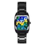 Wallpaper Flower Tulip Stainless Steel Barrel Watch
