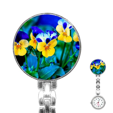 Wallpaper Flower Tulip Stainless Steel Nurses Watch from ArtsNow.com Front