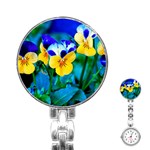 Wallpaper Flower Tulip Stainless Steel Nurses Watch