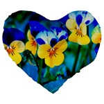 Wallpaper Flower Tulip Large 19  Premium Flano Heart Shape Cushion