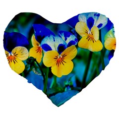Wallpaper Flower Tulip Large 19  Premium Flano Heart Shape Cushion from ArtsNow.com Back