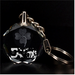 Wallpaper Flower Tulip Clover 3D Engraving Circle Key Chain