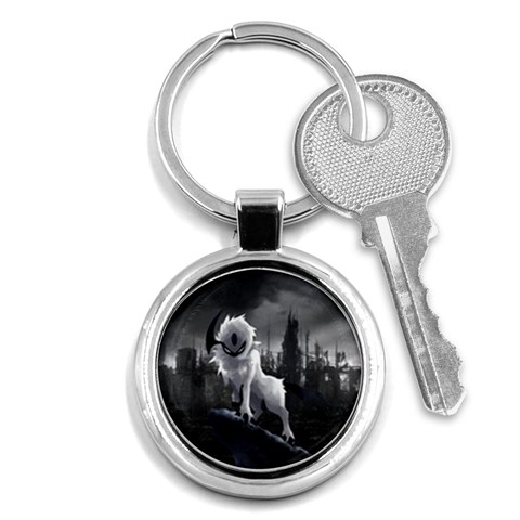 Wolf Key Chain (Round) from ArtsNow.com Front