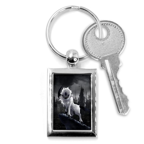 Wolf Key Chain (Rectangle) from ArtsNow.com Front